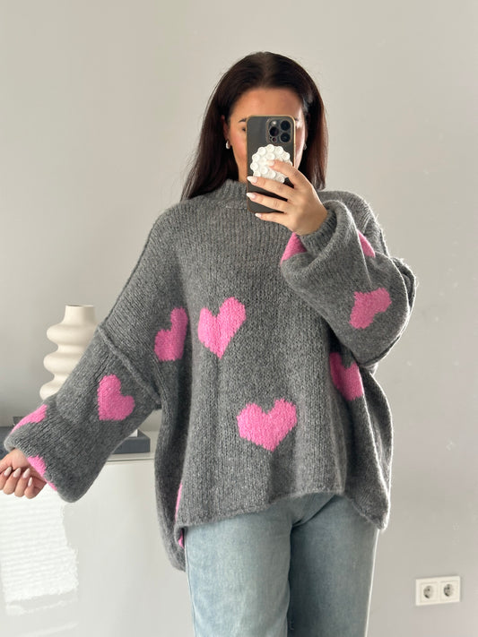 Oversize Pullover Herz