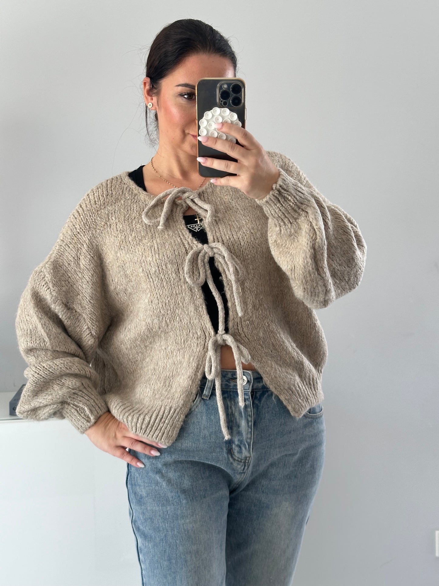 Cardigan mit Schleifen